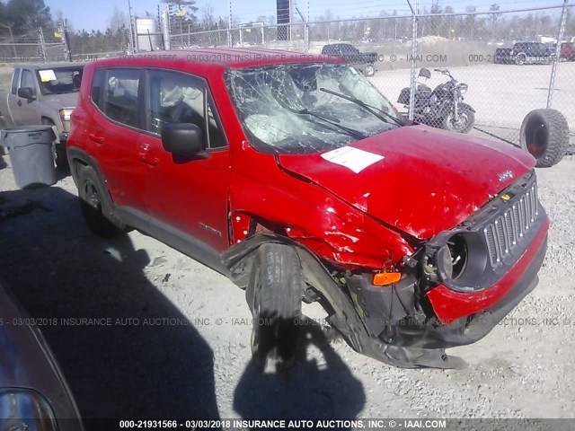 ZACCJAAT4GPD37851 - 2016 JEEP RENEGADE SPORT Կարմիր լուսանկար 1