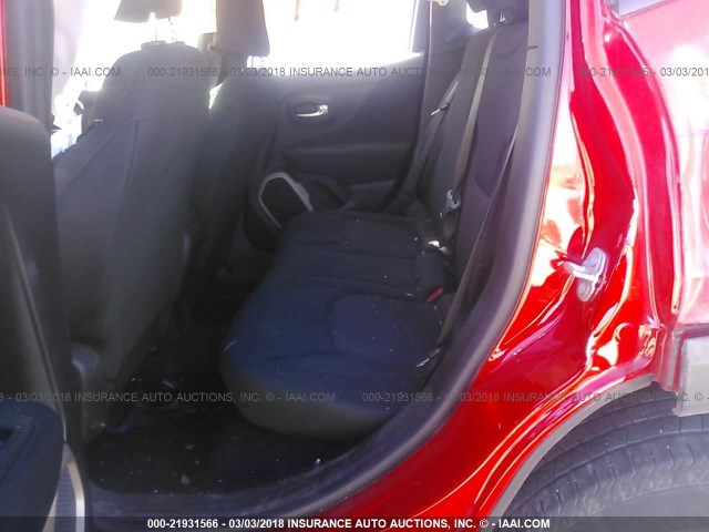 ZACCJAAT4GPD37851 - 2016 JEEP RENEGADE SPORT Կարմիր լուսանկար 8