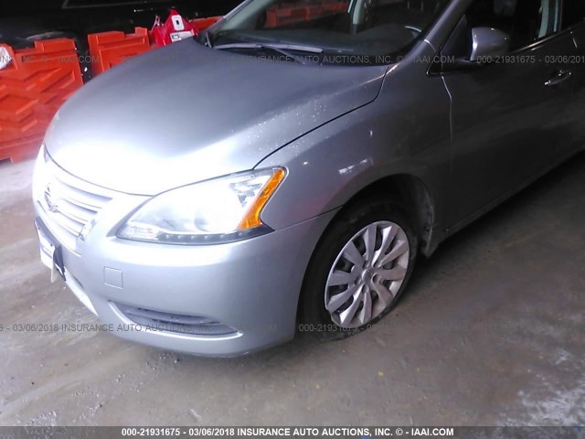 3N1AB7AP5DL651106 - 2013 NISSAN SENTRA S/SV/SR/SL SILVER photo 6