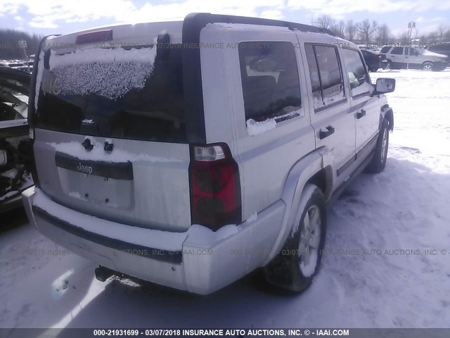 1J8HG48N26C104303 - 2006 JEEP COMMANDER SILVER photo 4