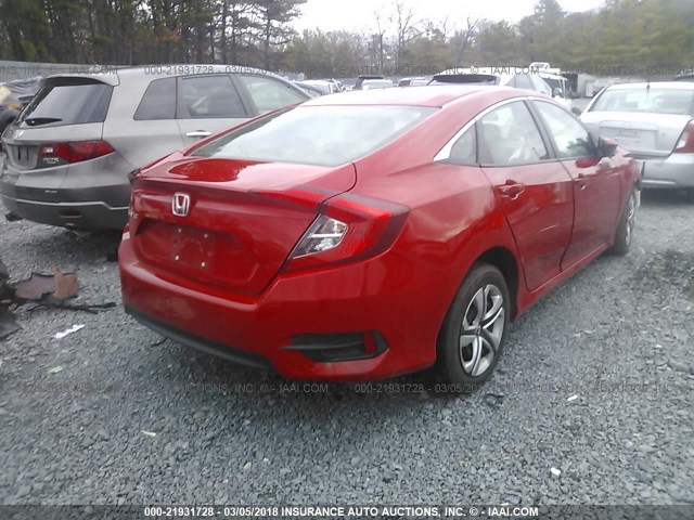 2HGFC2F55GH525370 - 2016 HONDA CIVIC LX RED photo 4