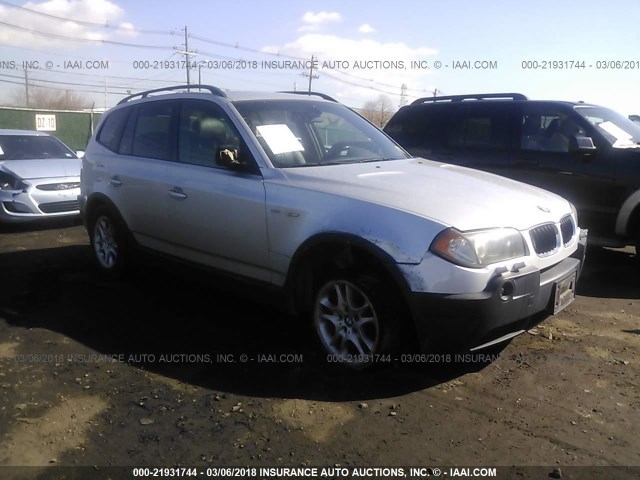 WBXPA734X4WC44749 - 2004 BMW X3 2.5I SILVER photo 1