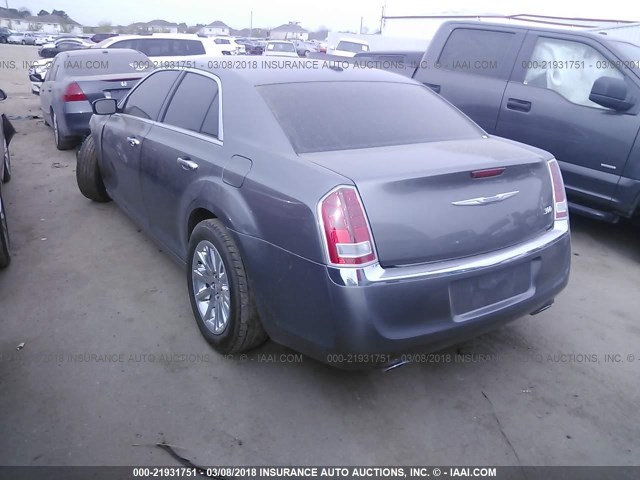 2C3CCACG6CH308023 - 2012 CHRYSLER 300 LIMITED GRAY photo 3