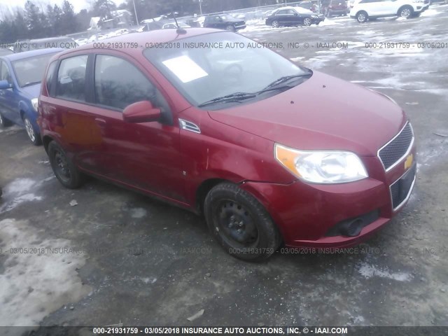 KL1TD66E49B349212 - 2009 CHEVROLET AVEO LS/LT RED photo 1