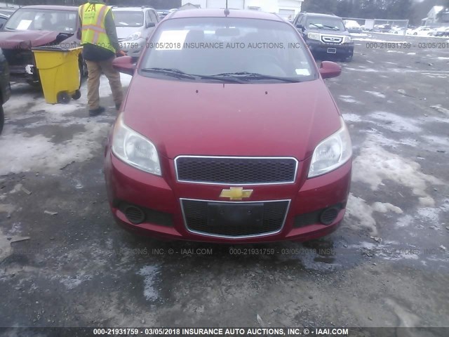 KL1TD66E49B349212 - 2009 CHEVROLET AVEO LS/LT RED photo 6