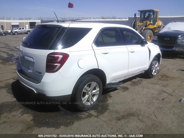 2GNALBEK1G1117075 - 2016 CHEVROLET EQUINOX LS WHITE photo 4