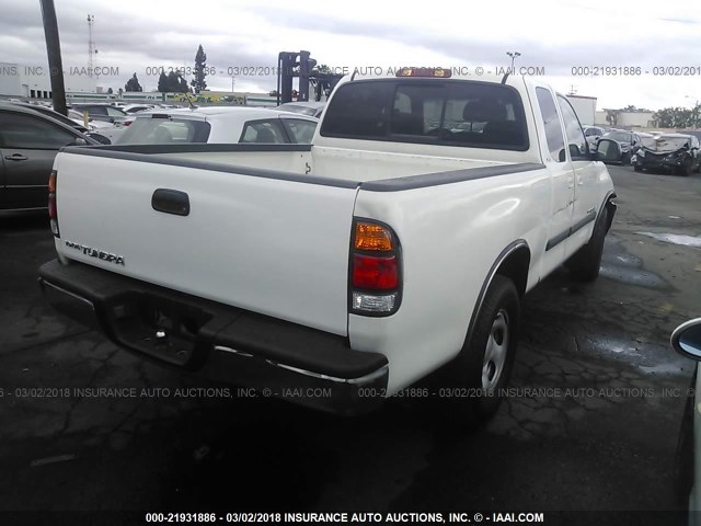 5TBRN34113S432376 - 2003 TOYOTA TUNDRA ACCESS CAB SR5 WHITE photo 4