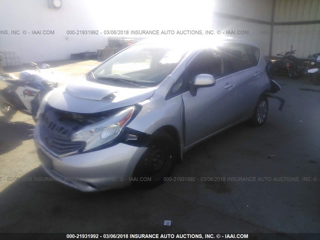 3N1CE2CPXEL436533 - 2014 NISSAN VERSA NOTE S/S PLUS/SV/SL SILVER photo 2