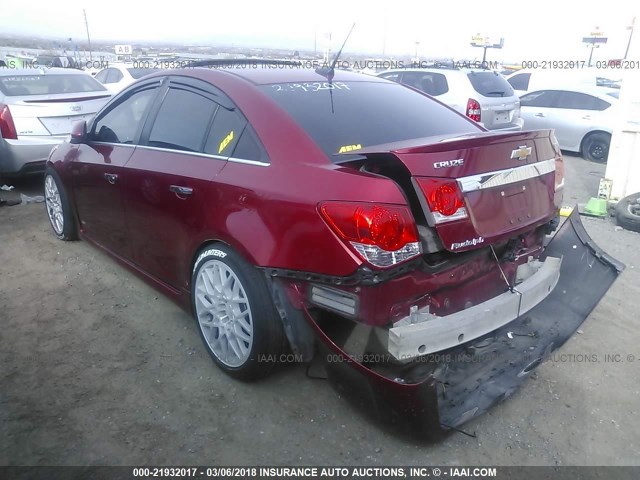 1G1PH5S98B7208825 - 2011 CHEVROLET CRUZE LTZ RED photo 3