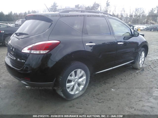 JN8AZ1MW2CW227050 - 2012 NISSAN MURANO S/SL/LE BLACK photo 4