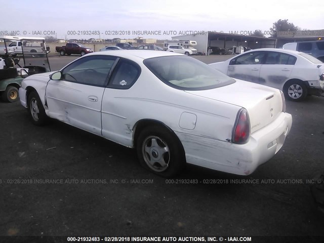 2G1WW12E939100320 - 2003 CHEVROLET MONTE CARLO LS WHITE photo 3