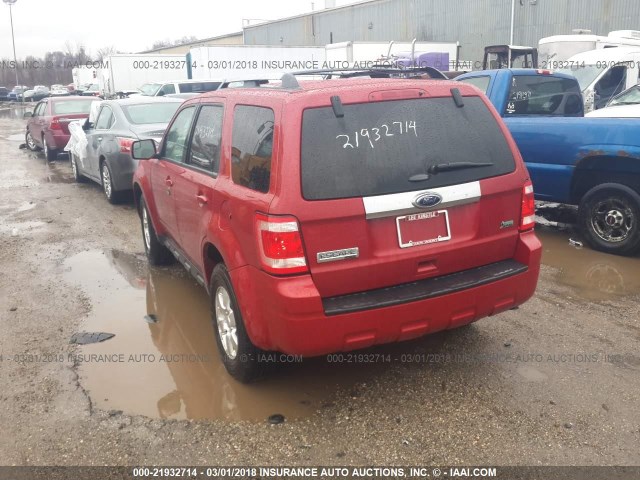 1FMCU9EG9BKC06416 - 2011 FORD ESCAPE LIMITED RED photo 3