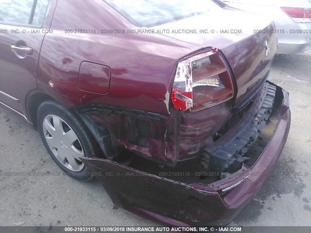 4A3AB36F54E091574 - 2004 MITSUBISHI GALANT ES MEDIUM/LS MEDIUM BURGUNDY photo 6