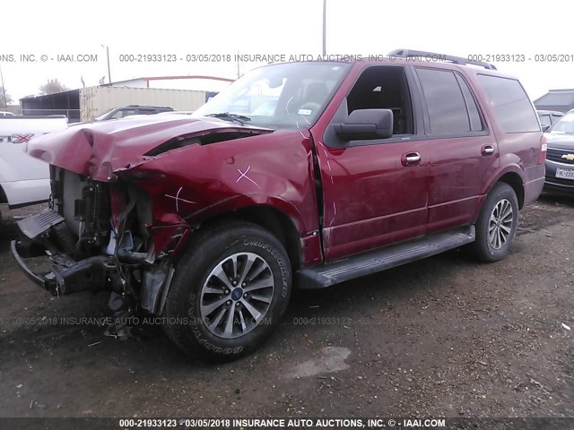 1FMJU1HT3FEF09973 - 2015 FORD EXPEDITION XLT/KING RANCH MAROON photo 2