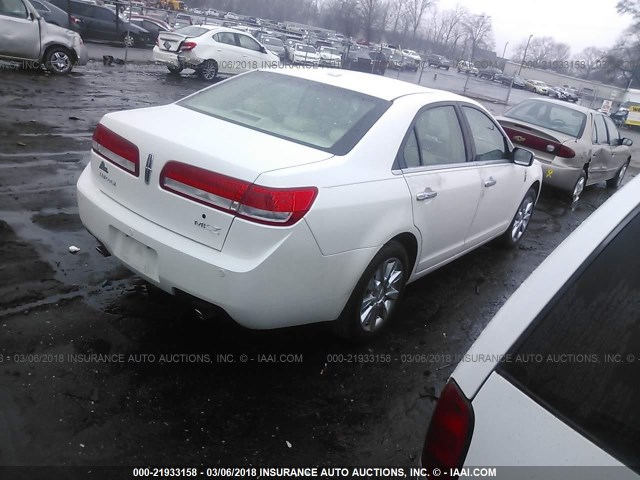 3LNHL2GC6AR753552 - 2010 LINCOLN MKZ WHITE photo 4