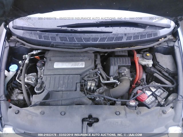 JHMFA36236S029585 - 2006 HONDA CIVIC HYBRID BLUE photo 10