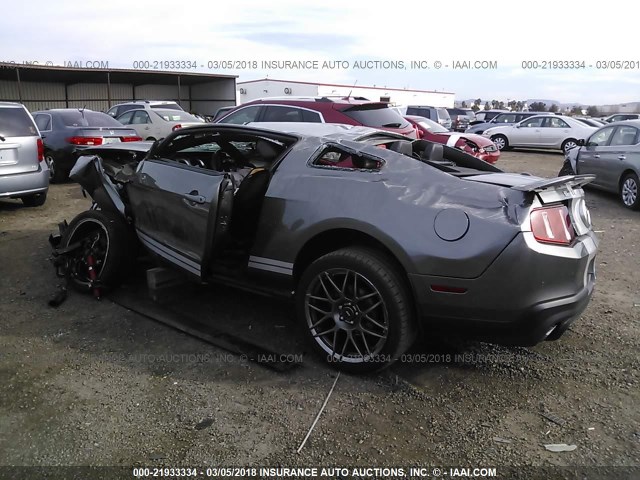 1ZVBP8JS2B5122770 - 2011 FORD MUSTANG SHELBY GT500 GRAY photo 3