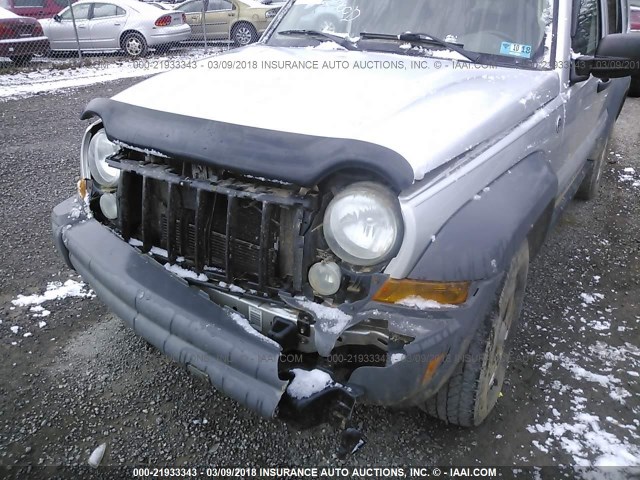 1J4GL48K86W133110 - 2006 JEEP LIBERTY SPORT SILVER photo 6