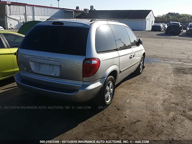 1D4GP45R36B754583 - 2006 DODGE CARAVAN SXT SILVER photo 4