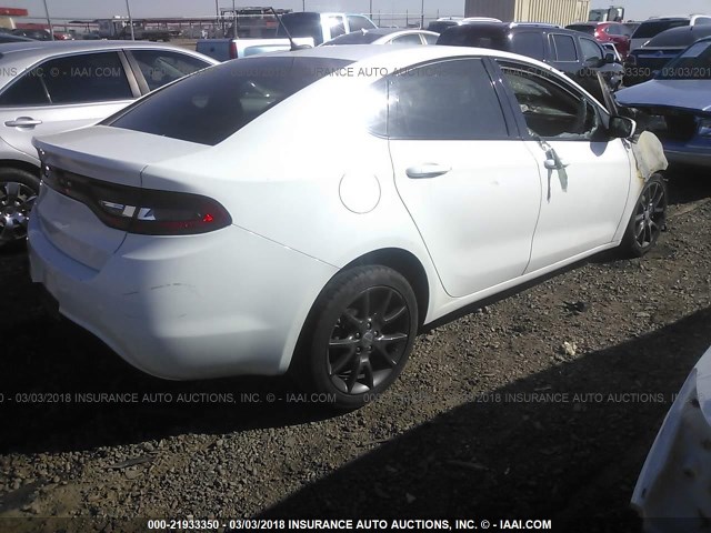 1C3CDFAA4FD433354 - 2015 DODGE DART SE WHITE photo 4