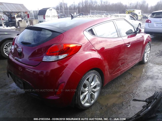 KMHTC6AD6DU176439 - 2013 HYUNDAI VELOSTER RED photo 4