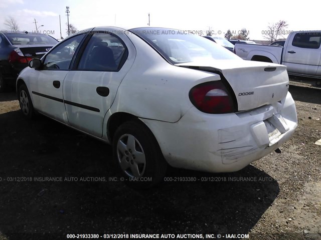 1B3ES26C43D117589 - 2003 DODGE NEON SE WHITE photo 3