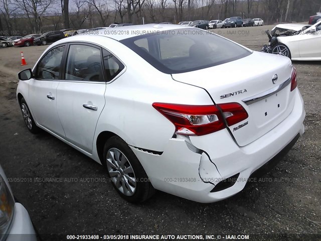 3N1AB7AP4GY215953 - 2016 NISSAN SENTRA S/SV/SR/SL WHITE photo 3