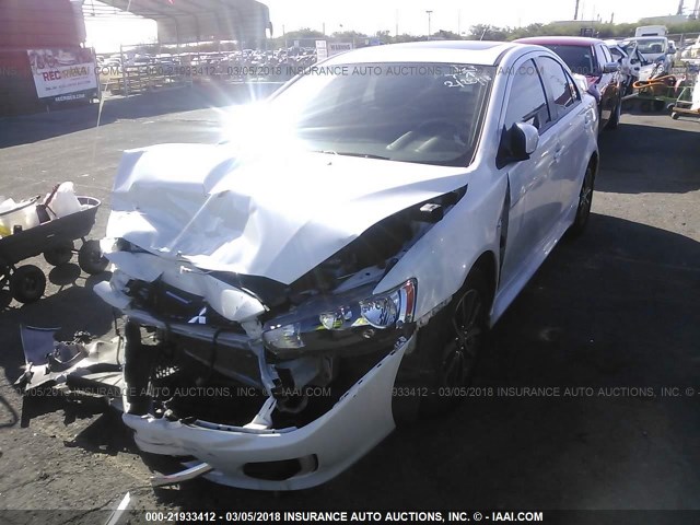 JA32U2FU0HU008637 - 2017 MITSUBISHI LANCER ES WHITE photo 2