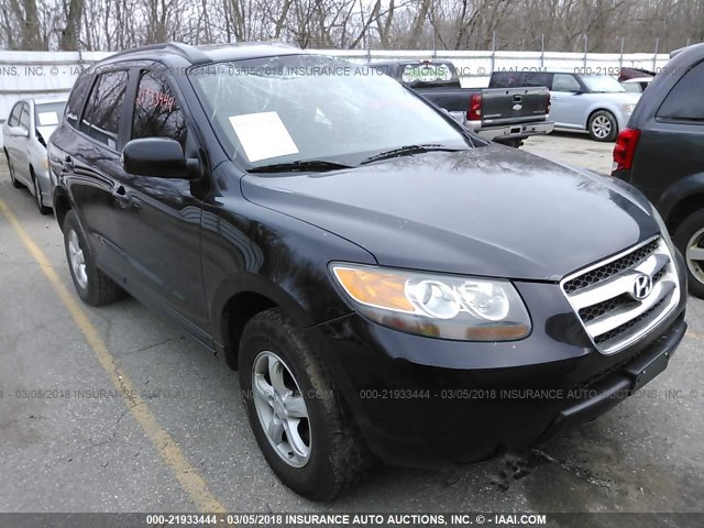 5NMSG13D57H037208 - 2007 HYUNDAI SANTA FE GLS BLACK photo 1