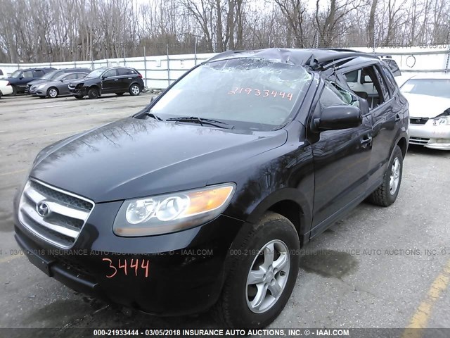 5NMSG13D57H037208 - 2007 HYUNDAI SANTA FE GLS BLACK photo 2