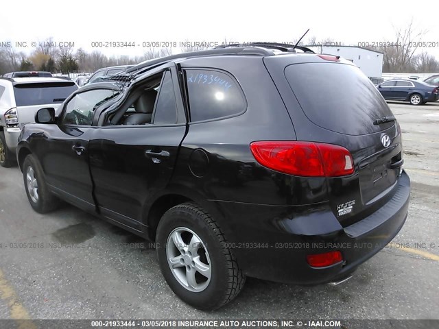 5NMSG13D57H037208 - 2007 HYUNDAI SANTA FE GLS BLACK photo 3