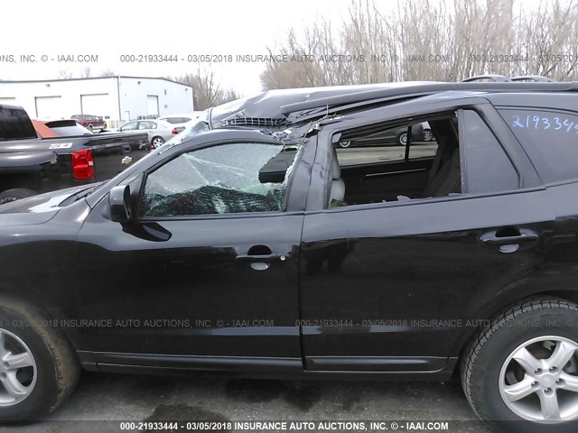 5NMSG13D57H037208 - 2007 HYUNDAI SANTA FE GLS BLACK photo 6