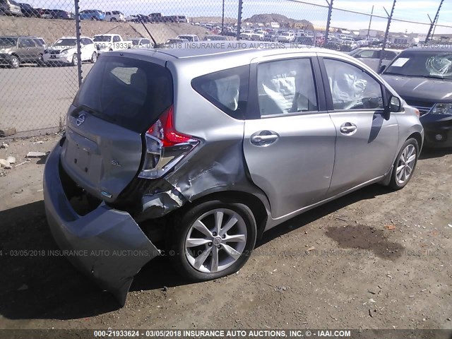 3N1CE2CP8EL382584 - 2014 NISSAN VERSA NOTE S/S PLUS/SV/SL GRAY photo 4