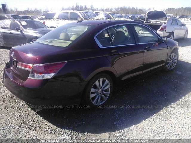 1HGCP2F84BA007856 - 2011 HONDA ACCORD EXL RED photo 4