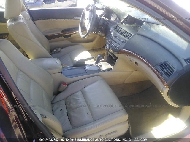 1HGCP2F84BA007856 - 2011 HONDA ACCORD EXL RED photo 5