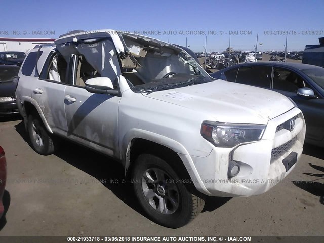 JTEBU5JR8G5321249 - 2016 TOYOTA 4RUNNER SR5 PREM/LTDL/TRAIL/TRD WHITE photo 1