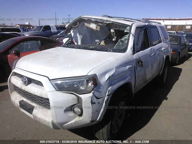 JTEBU5JR8G5321249 - 2016 TOYOTA 4RUNNER SR5 PREM/LTDL/TRAIL/TRD WHITE photo 2