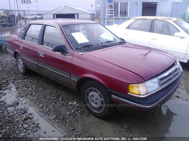 2FAPP36X1LB131057 - 1990 FORD TEMPO GL RED photo 1