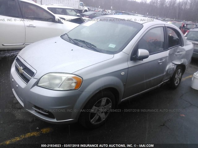 KL1TD56697B045342 - 2007 CHEVROLET AVEO LS SILVER photo 2