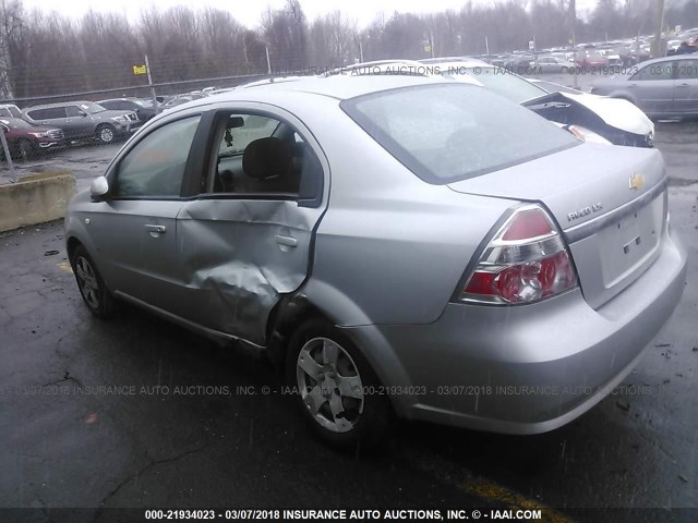 KL1TD56697B045342 - 2007 CHEVROLET AVEO LS SILVER photo 3