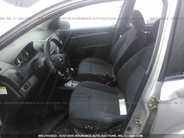 KL1TD56697B045342 - 2007 CHEVROLET AVEO LS SILVER photo 5