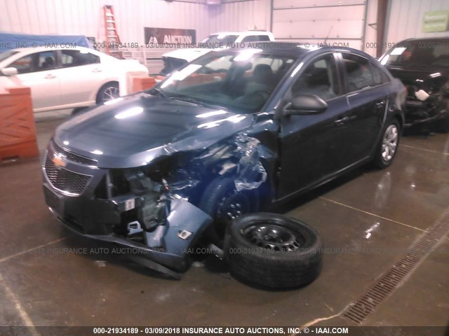 1G1PA5SH0E7337061 - 2014 CHEVROLET CRUZE LS BLUE photo 2