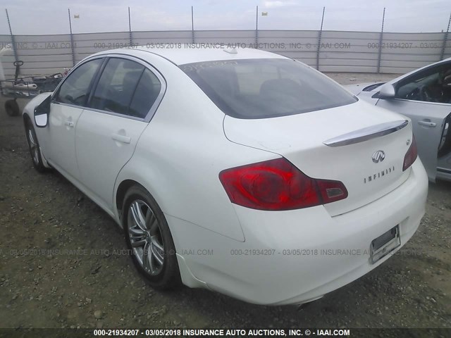 JN1DV6AP6CM812274 - 2012 INFINITI G25 JOURNEY WHITE photo 3