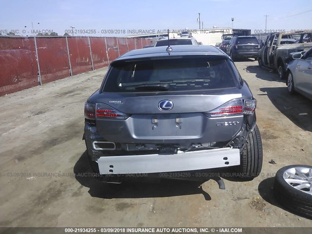 JTHKD5BH0D2138305 - 2013 LEXUS CT 200 GRAY photo 6