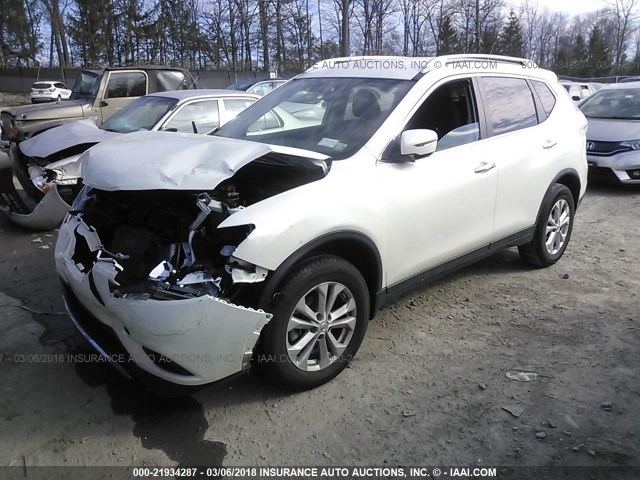 JN8AT2MV8GW134683 - 2016 NISSAN ROGUE S/SL/SV WHITE photo 2