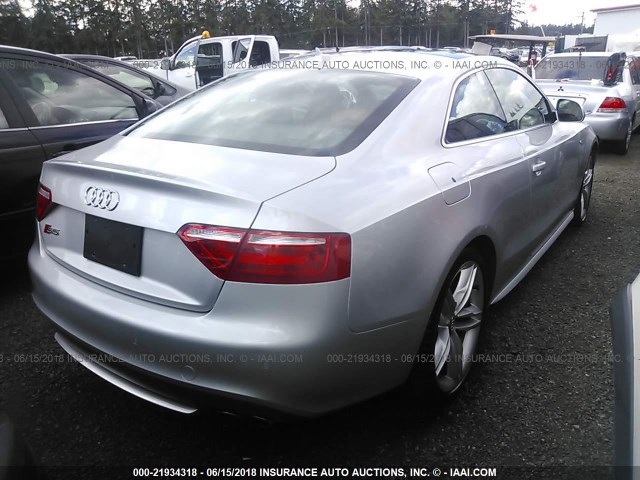 WAURV78T29A011344 - 2009 AUDI S5 QUATTRO SILVER photo 4