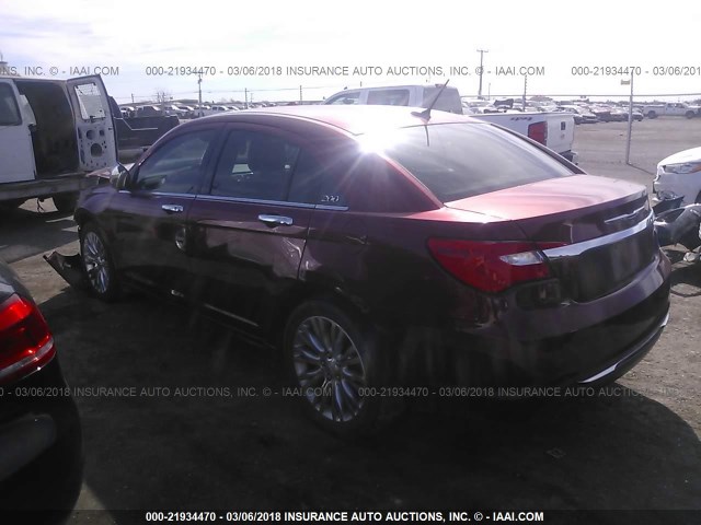 1C3BC2FG8BN595173 - 2011 CHRYSLER 200 LIMITED MAROON photo 3