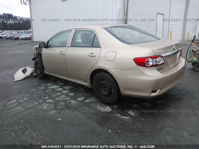 2T1BU4EE7CC894226 - 2012 TOYOTA COROLLA S/LE GOLD photo 3