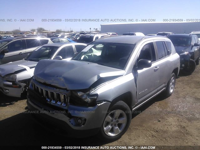 1C4NJCBA9FD250414 - 2015 JEEP COMPASS SPORT SILVER photo 2