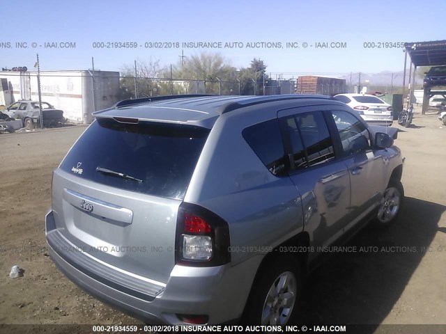 1C4NJCBA9FD250414 - 2015 JEEP COMPASS SPORT SILVER photo 4